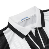 DirtyCoins Striped Soccer Polo Jersey Black White