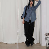 [UNISEX] シニックサイドスナップトゥーウェイトラックパンツ