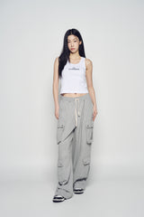 25SS ラウンディングシンボルロゴウィメンズスリーブレス ホワイト