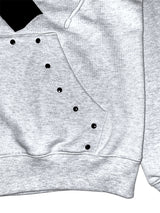 STAR PATCHED HOODIE ZIP-UP(GREY)