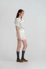 Leaf knit pants_ivory