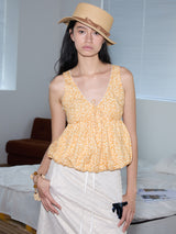 rirri SS25 バケーションウェア 100%コットン フローラル ブラウス - Resort Collection