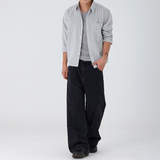 REVERSE BAND CUT WIDE DENIM PANTS