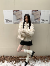 Ivory Fox High-Sleeved Collar Jacket