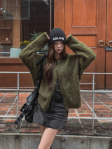 Prague wool hair cardigan