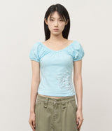 (W) Bloom Shirring Top