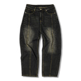 Usual Balloon Front Cut Denim Pants - 4COLOR