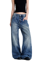 Button Washed Jeans