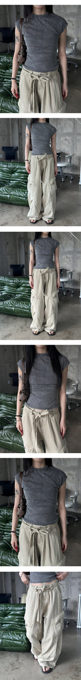 [Unisex] デザートベルトウォッシングカーゴパンツ(3color)