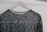 レオパードレオパードシースルーTシャツ