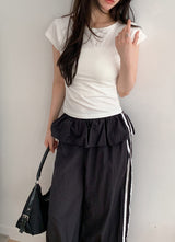 #ST Frill Layered Banding Track Pants (2color)