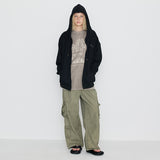 Washing Cotton Cargo Banding Pants Vintage Khaki