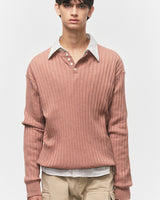 Bluesf merino wool henry neck knitwear - Peach
