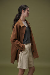 Suede half pants (Beige)