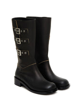 Three belted biker boots (vintage black)