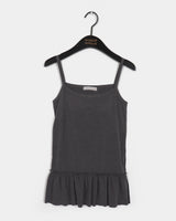 Koorin Frill Shirring Layered Slit Sleeveless Dress