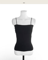 [ built-in bra pads ] 008 basic square sleeve top