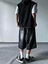 AD brush bermuda black denim