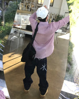 Handle Over Embroidered Denim Pants