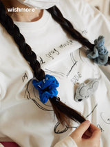 Wishmore ピッグインテステインシュシュ (女性の新しいかわいいニッチデザインのヘアタイ ヘアロープ ヘッドロープ シンプルなヘアアクセサリー)