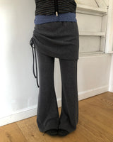 Raden Shirring Bootcut Skirt Pants