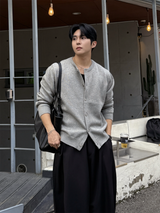 シルバーボタンラウンドクロッピードカーディガン