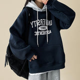 Calf King Color Matching Fleece Hoodie