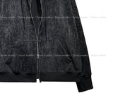 Dets two way velvet hoodie zip-up