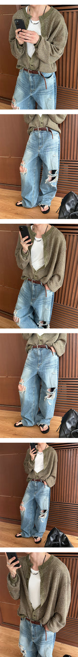 [Unisex] Ethnic see through cardigan(3color)