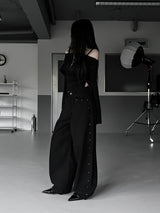 studded balloon wide pants (2color)