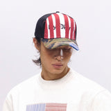 NyDkyel™ ヴィンテージ赤ストライプ迷彩パッチワークベースボールキャップ