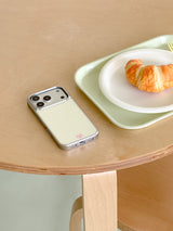 [Magsafe] バタークリームシルバーグラスバンパーケース