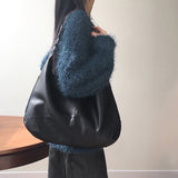 konen incision leather big shoulder bag