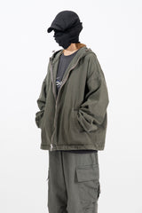 Halsey Stone washed Hooded Zip-Up