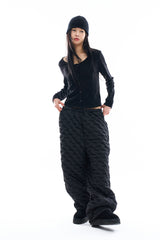 Ripple quilted padded pants