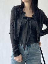 Cervi Sleeveless Button Long Sleeve Cardigan Set