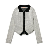 [LINE] Stripe Cutting Line Wool Cardigan