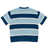 25SS OVERSIZE STRIPE SHORT SLEEVE KNIT BLUE