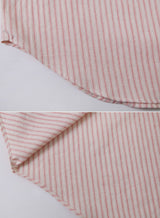 Peach Stripe Loose Fit Shirt (4color)