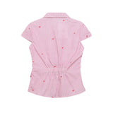 Cherry Piece Crinkle Button Shirt 232105612