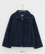 Tumbab Wool Collar Quilted Fleece Jumper