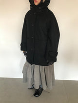 [MD Pick]ファインウールフーデッドハーフコート (2color)