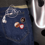 stop thinking / pin button set.2 brown