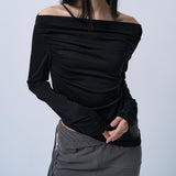 FOLDING WAIST BAND MAXI SKIRT (CHARCOAL KHAKI)