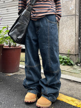 Levi Cross Slit Stitch Denim Pants