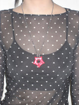 gleaming star dot necklace [red]