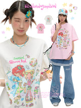 BETWEENAND x sunonebird プリントラウンドネック半袖Tシャツ