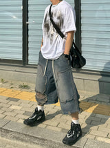 Blue low vintage half pants 1C