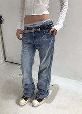STACKED LOW DENIM PT