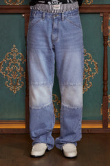 BLOCK DENIM PANTS / BLUE
